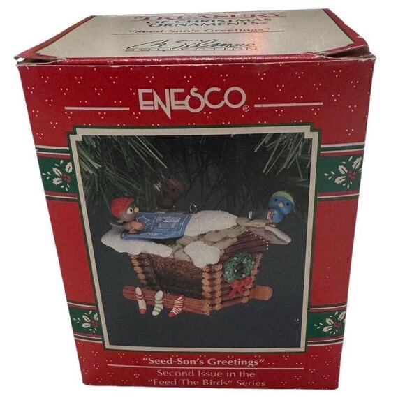 Enesco  Seed-Son’s Greetings Birds Christmas  Ornament Vintage 1992 - Picture 1 of 11